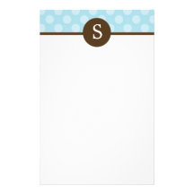 Monogrammed Polka Dots Stationery