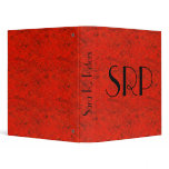 Monogrammed Red Marbling binders