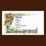 Monogrammed S & Lily of the Valley business cards