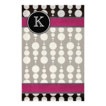Monogrammed Silver Circle Stationery Paper