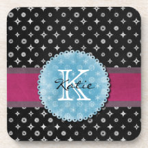 Monogrammed Silver Star Drink Coasters