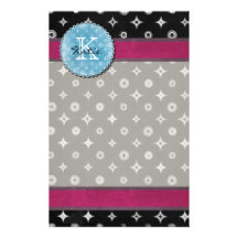Monogrammed Silver Star Stationery Paper