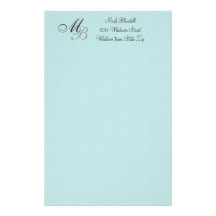 Monogrammed Stationery Blue