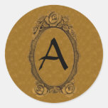 Monogrammed Stickers in Gold and Black