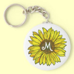 Monogrammed Sunflower keychains