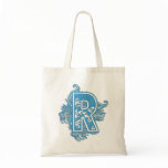 MONOGRAMMED TOTE - BLUE LETTER R bags