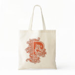 MONOGRAMMED TOTE - ORANGE LETTER P bags