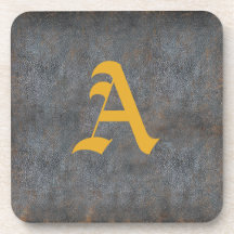 Monogrammed Traditional Antique Leather Book Cover Coasters