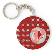 Monogrammed V Keychain