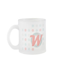 Monogrammed "W" Frosted Glass Mug