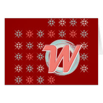 Monogrammed W Greeting Card