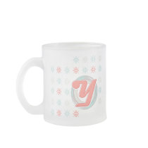 Monogrammed "Y" Frosted Glass Mug