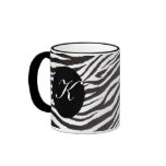 MONOGRAMMED ZEBRA PRINT -MUG