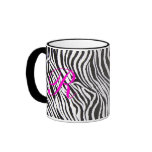 MONOGRAMMED ZEBRA PRINT -MUG