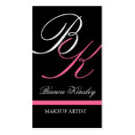 Monograms Business Cards Makeup Artist Pink