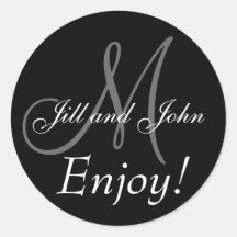 Monograms for Wedding Favour Labels Stickers