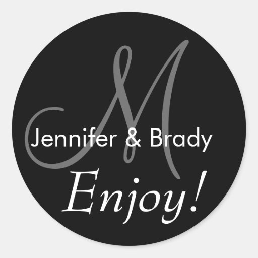 Monograms for Wedding Favours Labels Round Stickers