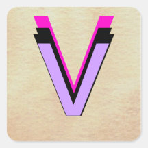 Monograms - Letters - Alphabets - CricketDiane Square Stickers
