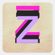 Monograms - Letters - Alphabets - CricketDiane Square Sticker