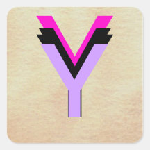 Monograms - Letters - Alphabets - CricketDiane Square Sticker