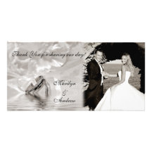 Monotone Wedding Rings Photo Card