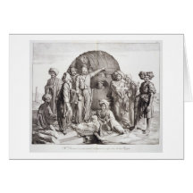 Monsieur Drovetti and his followers using a plumb Greeting Card