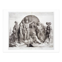 Monsieur Drovetti and his followers using a plumb Post Card