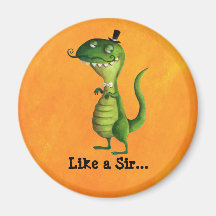 Monsieur T-rex avec des moustaches Magnets Pour Réfrigérateur