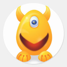 Monster 6 round stickers
