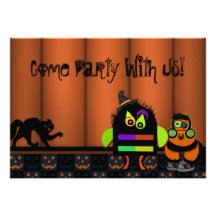 Monster Bash Halloween Party Custom Invites