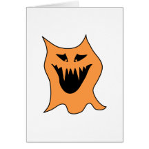 Monster. Black and Orange. Greeting Card