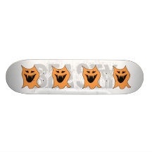 Monster. Black and Orange. Skate Deck