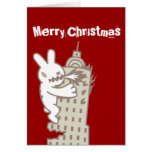 Monster Bunny is Coming Christmas Card