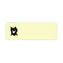 Monster Cartoon, Black. Return Address Labels
