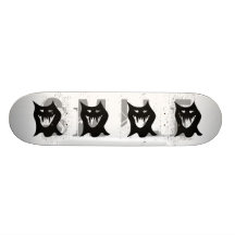 Monster Cartoon, Black. Skate Deck