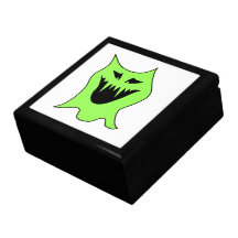 Monster Cartoon. Green and Black. Gift Box