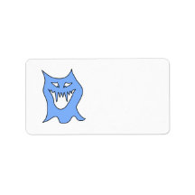 Monster Cartoon in Blue. Custom Address Label