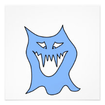 Monster Cartoon in Blue. Custom Invite