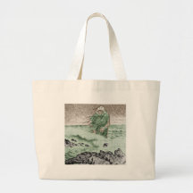 Monster Coming Out of the Water Canvas Bags
