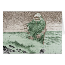 Monster Coming Out of the Water Card