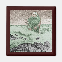 Monster Coming Out of the Water Refrigerator Magnet
