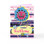 Monster Flower Birthday Card