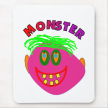 Monster Kids Gifts "Adorable Pink Monster Art" Mouse Pad