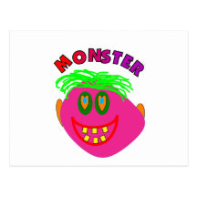 Monster Kids Gifts "Adorable Pink Monster Art" Post Cards