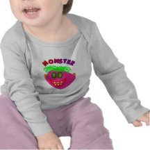 Monster Kids Gifts "Adorable Pink Monster Art" Tee Shirt