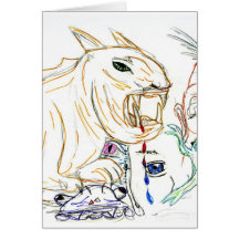 Monster marker sketch, beast fantasy scary greeting cards