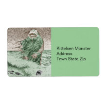 Monster Nokken Walking Out of the Water Custom Shipping Label