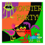 Monster Party Customized Birthday Invitations
