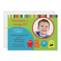 Monster Photo Birthday Party Invitations