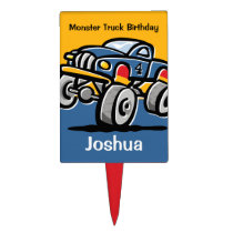 Monster Truck 4th Birthday cake picks